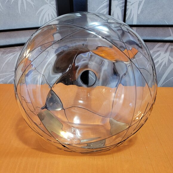 Vintage Luminescence Mouth Blown Glass Crystal Decanter Vase w/ Hand Decoration - Picture 5 of 5